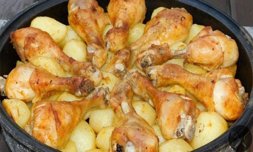 куриные голени в сметане с картошкой